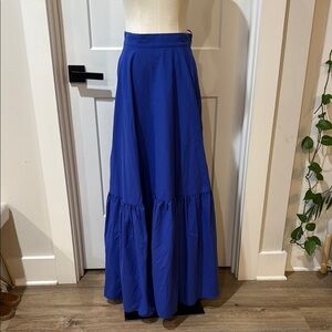 Mira Mikati Size 36 Blue Tiered Maxi Skirt Resort Wear ModeSens